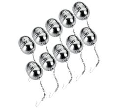 10er SET Tee-Ei Ø 4 cm mit Kette aus Edelstahl / Tee - Ei / Teeei / Teebereiter