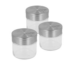 METALTEX 259850000 3er Set Gewürzstreuer Glas/Inox 100 ml