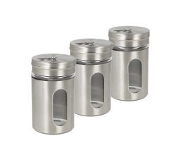 METALTEX 259851000 3er Set Gewürzstreuer Glas/Inox 100 ml