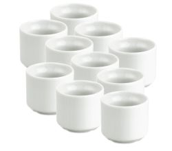 10er SET PILLIVUYT 271340BL1 Eierbecher Europe aus weißem Porzellan Ø 4,8 cm