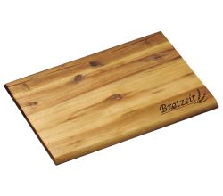 KESPER Brotzeitbrett aus Akazienholz mit Einbrand - Motiv Brotzeit / Vesperbrett / Brotzeitbrett