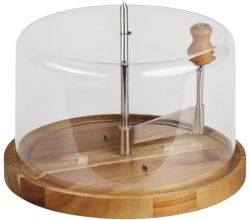 KESPER 28621 Käsehobel mit Haube für Tete de Moine-Käse, Akzienholz, FSC