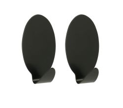 METALTEX 294502004 Hafthaken Jumbo, 2er Set, oval, Inox schwarz