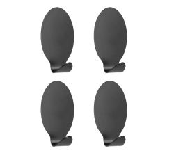 METALTEX 294504004 Hafthaken Lilliput, 4er Set, oval, Inox schwarz
