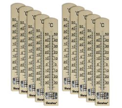 10er SET METALTEX 298005080 Innenthermometer aus Buchenholz