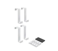 Metaltex 299752000 Türhaken 4er Set weiß, für Türstärken 1,6 cm und 2,2 cm geeignet