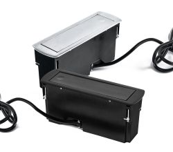 Versenkbare Energiebox CIZO mit zwei Schuko-Steckdosen und USB-Ports / Steckdosen / Tischsteckdose