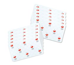 10er SET KESPER 31260 Dekor-Frühstücksbrettchen I LOVE YOU Melamin