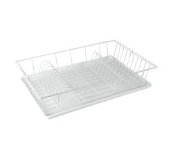 METALTEX 320245014 Germatex Spülkorb mit Schale 48 x 30 cm, plastifiziert, weiß / Geschirrkorb / Abtropfgestell