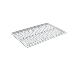 METALTEX WaveTex 46 x 31 cm - Spülkorb mit Abtropfschale aus Kunststoff, Chromotherm / Abtropfgestell