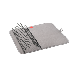 METALTEX 321680000 Drytex Lava Spülkorb mit Microfaser Abtropfmatte 45 x 40 x 7 cm TouchTherm, matt schwarz / Abtropfgestell