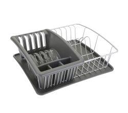 METALTEX Aquatex Plus 35 x 32 x 12 cm - Spülkorb, Schale und Bestecksammler, silber/anthrazit, Polytherm / Geschirrkorb / Abtropfgestell