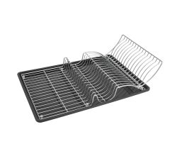 METALTEX Wingtex Spülkorb mit Schale 50 x 31 cm, silber/anthrazit, Polytherm / Geschirrkorb / Abtropfgestell