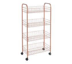METALTEX 344404000 Ascona Allzweckwagen mit 4 Etagen Polytherm Copper / Rollregal, Höhe 86 cm