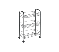 METALTEX 344403000 Lugano Lava Allzweckwagen 3 Etg. 41 x 23 x 63 cm TouchTherm, matt schwarz