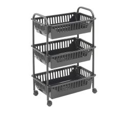METALTEX 344543000 Oslo LAVA Allzweckwagen mit 3 Etagen / Rollregal, Höhe 63 cm, TouchTherm