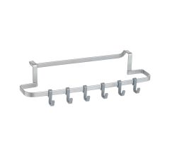 METALTEX 350605000 Galileo Handtuchhalter mit 6 Haken 30 x 8 x 5 cm, Polytherm / Handtuch- oder Utensilien-Halter / Raumsparer