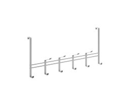 METALTEX 350932000 Türhängeleiste 44,5 cm mit 6 Haken, Polytherm, silbermetallic / Raumsparer