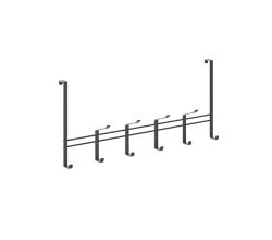 METALTEX 351932000 Türhängeleiste LAVA 44,5 cm mit 6 Haken, TouchTherm, matt schwarz / Raumsparer