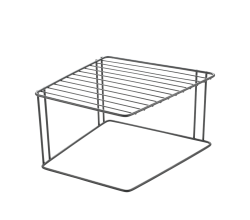 METALTEX 361301000 Boxe Lava Eckschrankeinsatz 1-Etg. 25 x 25 x 15 cm TouchTherm®, matt schwarz