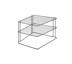 METALTEX 361302000 Palio Lava Eckschrankeinsatz 2-Etg. 25 x 25 x 19 cm TouchTherm®, matt schwarz