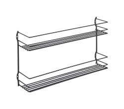 METALTEX 361432000 Lava Gewürzregal PEPITO mit 2 Etagen 36 x 8 x 19 cm, TouchTherm, matt schwarz