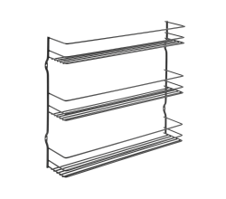 METALTEX 361433000 Lava Gewürzregal PEPITO mit 3 Etagen 36,5 x 8 x 31,5 cm TouchTherm, matt schwarz