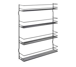 METALTEX 361434000 Lava Gewürzregal PEPITO mit 4 Etagen 36 x 8 x 45 cm, TouchTherm, matt schwarz