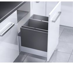 HAILO 3631581 Abfallsorter 46 (28+18) Liter TRIPLE XL 500 für 50 cm Schrankbreite