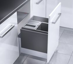 HAILO 3631591 Abfallsorter 44 (18 + 2x13) Liter TRIPLE XL 500 für 50 cm Schrankbreite