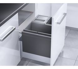 HAILO 3631691 Abfallsorter TRIPLE XL mit 3-fach-Trennung - 54 Liter Volumen / 1x 28 Liter und 2x 13 Liter / 60 cm Schrankbreite