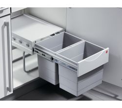 HAILO 3641-12 Abfallsorter 36 (2x18) Liter RAUMSPAR TANDEM ab 40 cm Schrankbreite