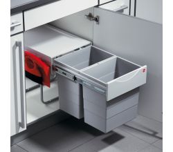 HAILO 3641221 Abfallsorter 40 (2x20) Liter RAUMSPAR TANDEM COMFORT 20/20/KS ab 40 cm Schrankbreite