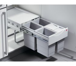 HAILO 3643-14 Abfallsorter 34 (4x8,5) Liter RAUMSPAR TANDEM ab 40 cm Schrankbreite