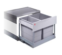 HAILO 3644821 Abfalltrennsystem 30 (18+12) Liter RAUMSPAR TANDEM S PLUS 18/12 mit Ausfahrautomatik