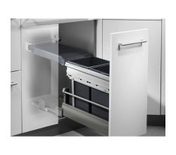 HAILO 3663101 Abfallsorter 30 (2x15) Liter TANDEM 2 ab 30 cm Schrankbreite