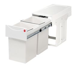 HAILO 3666-00 Abfallsorter 30 (2x15) Liter TANDEM ab 30 cm Schrankbreite, weiß