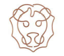 METALTEX 370100000 Safari Wandgarderobe Löwe 27 x 30 cm, Polytherm Copper