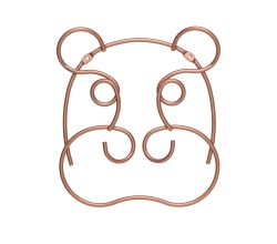 METALTEX 370102000 Safari Wandgarderobe Hippo 24 x 28 cm, Polytherm Copper