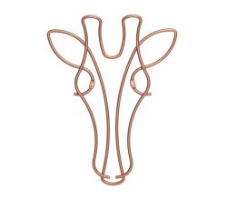 METALTEX 370103000 Safari Wandgarderobe Giraffe 20 x 33 cm, Polytherm Copper