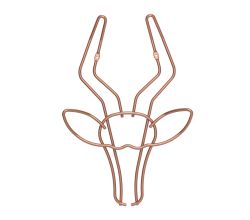 METALTEX 370104000 Safari Wandgarderobe Antilope 30 x 38 cm, Polytherm Copper