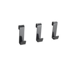 METALTEX 377011000 Mural Line 3-er Set Haken 1,5 x 2,5 x 5,5 cm schwarz / Aufbewahrungssystem