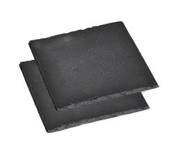 KESPER 38110 Untersetzer aus Schiefer 13 x 13 cm, 2er Pack / Glasuntersetzer