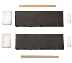 KESPER 38142 Sushi Set, 8 teilig - für 2 Personen, Schiefer