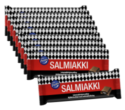 10er SET Fazer Salmiakki Schokolade 100 g Tafel / Milchschokolade mit salzigem Lakritz