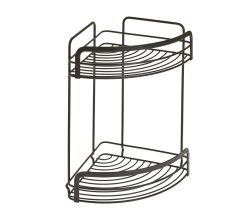 METALTEX 401116000 Origin Lava Eckregal mit 2 Etagen, TouchTherm, matt schwarz