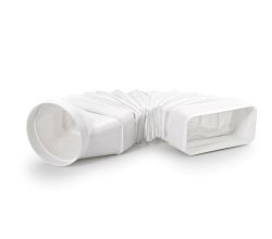 MF-RBFLEX 2 System 125 Rohrbogen weiß / Adapter, rund auf eckig / Compair flow (Ø 125)