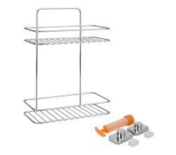 METALTEX 403332000 Reflex LUXY 2-etagiges Regal mit VacuumFix, 26 x 13 x 35 cm Chrometherm