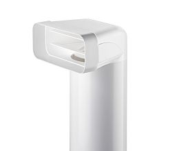 F-UR Umlenkstück 90° mit Rundrohr / Compair flow (System Ø 150)