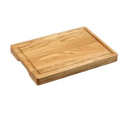 KESPER 49100 Schneidebrett 38,5 x 27,5 x 3,5 cm aus Eiche, FSC, mit Saftrille